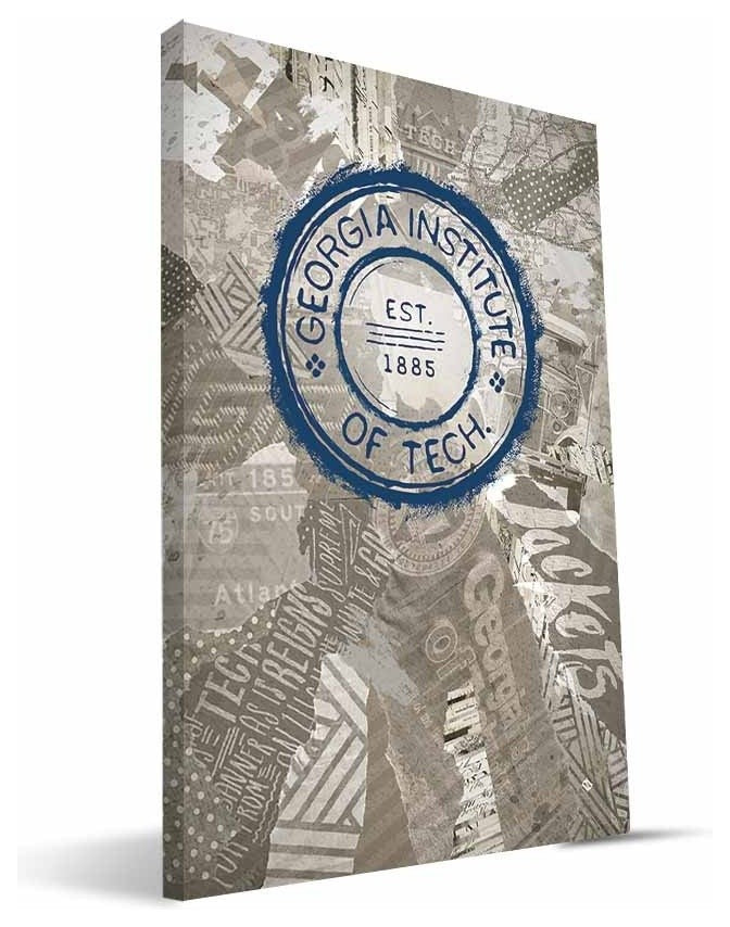 GT Yellow Jackets Scrapbook Canvas Print, 16"x24"