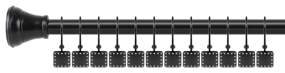 Utopia Alley Shower Hooks - Double Shower Curtain Rings for Bathroom, Black