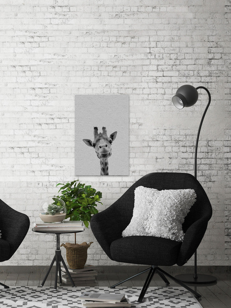 "Cool Giraffe" Painting Print, Wrapped Canvas, 12"x18"