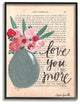 Stupell Ind. Love You More Painterly Book Page Framed Giclee, 16x20