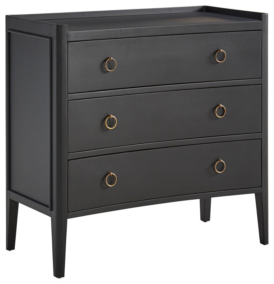 Tiffany 36" 3-Drawer Storage Chest, Black