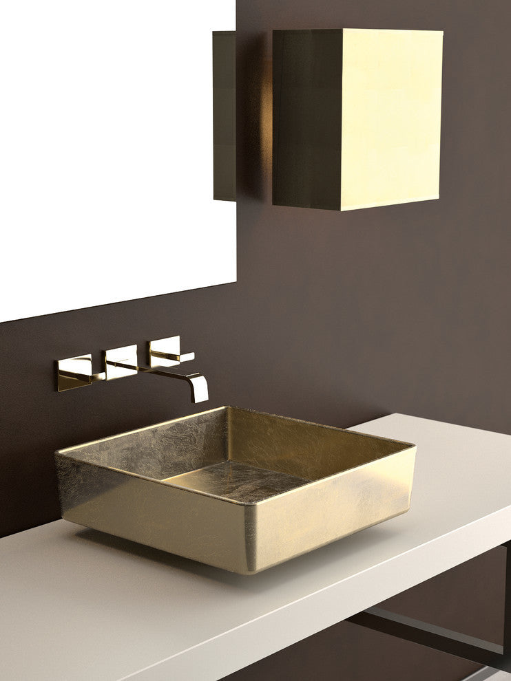 Pert Luxe Vessel Sink, Gold Leaf
