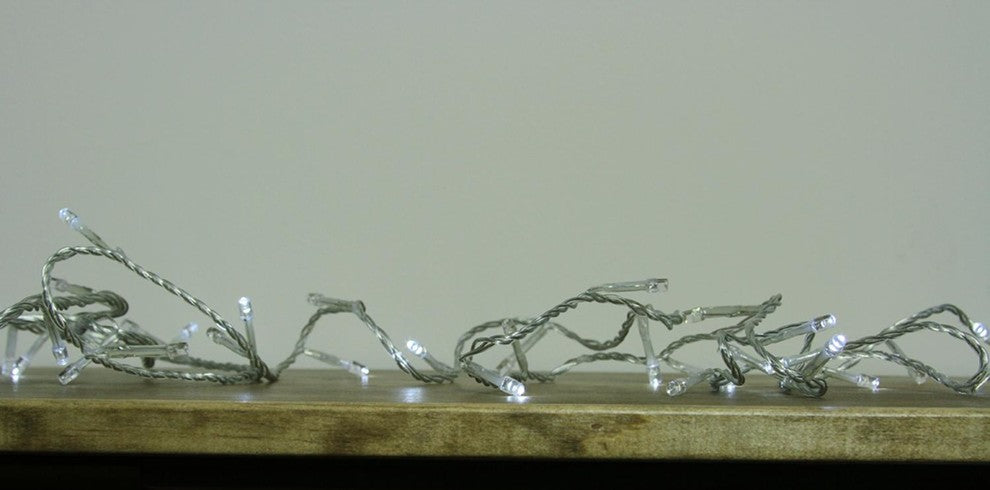 Set of 48 Cool White LED Battery Operated Christmas Lights