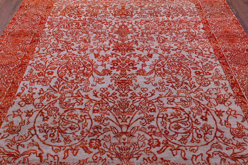 7' 11" X 9' 10" Persian Handmade Wool & Silk Rug - Q15810
