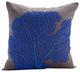 Blue Decorative Pillow Covers 14"x14" Cotton, Royal Blue Sea Weeds