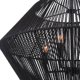 Uttermost 21589 Suva 4 Light Black Rope Pendant
