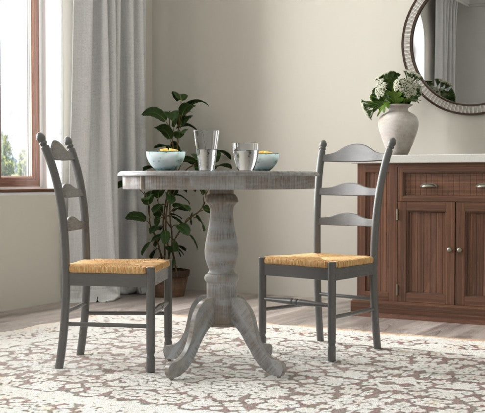 Fairview 36" Round Pedestal Bar Table, Natural Driftwood
