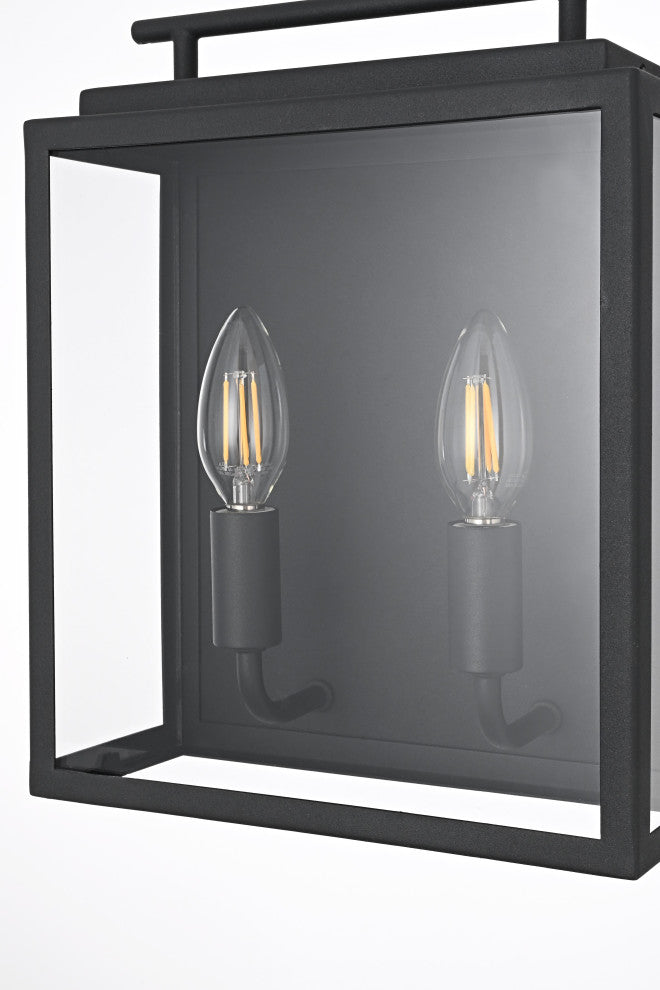 Home Living 9" Outdoor Wall Sconce, Black
