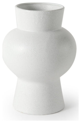 Laforge White Ceramic Vase, 11"