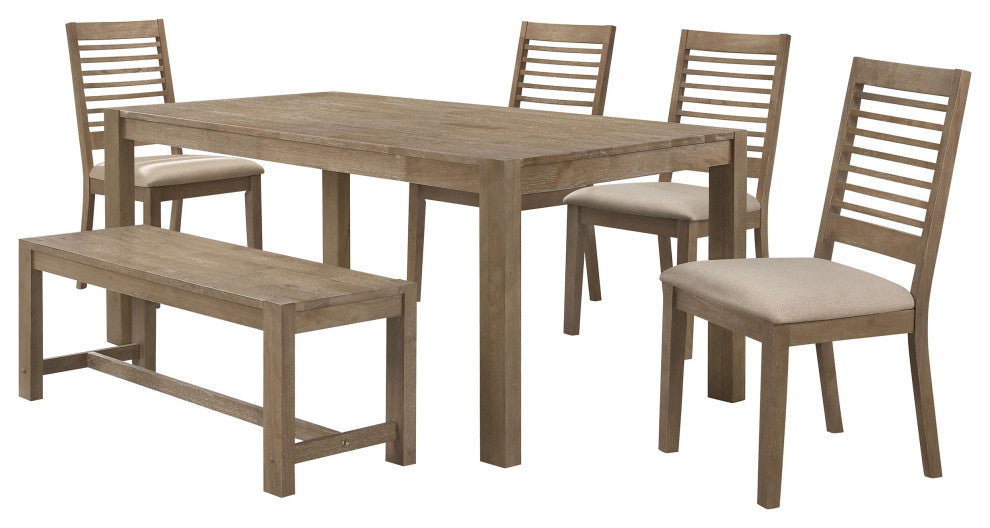 Scottsdale 6-piece Rectangular Dining Set Brown Washed