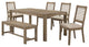 Scottsdale 6-piece Rectangular Dining Set Brown Washed