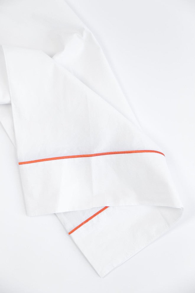 Orange Embroidered Solid Sheet Set, California King