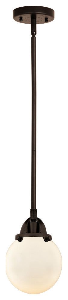 Beacon Mini Pendant, Oil Rubbed Bronze, Matte White, Matte White