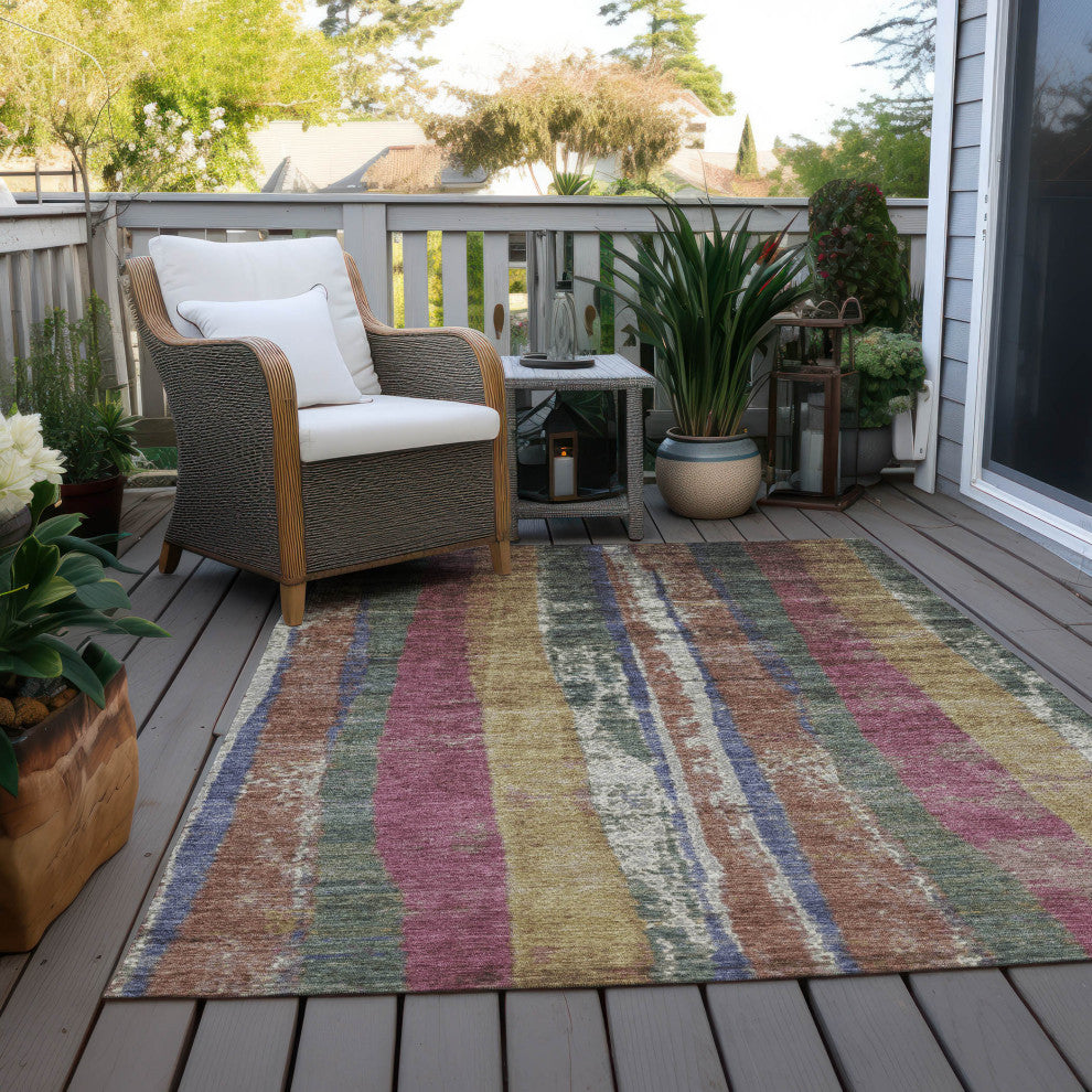 Machine Washable Indoor/Outdoor Chantille ACN1910 Blush 3' x 5' Rug
