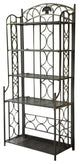 Pemberly Row Iron Bakers Rack in Pewter
