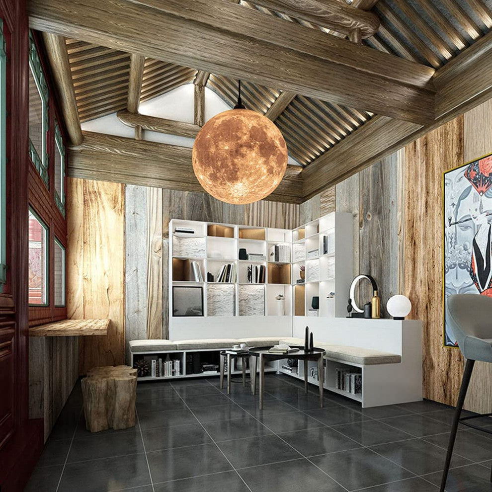 Moon Plug In Pendant Light, Adjustable Hanging Ceiling Lighting Fixture