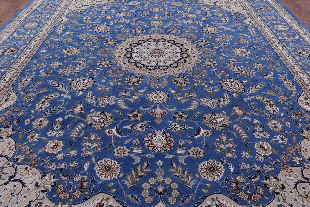 Persian Nain Wool and Silk Handmade Rug 11' 9" X 15' 3" Q6133