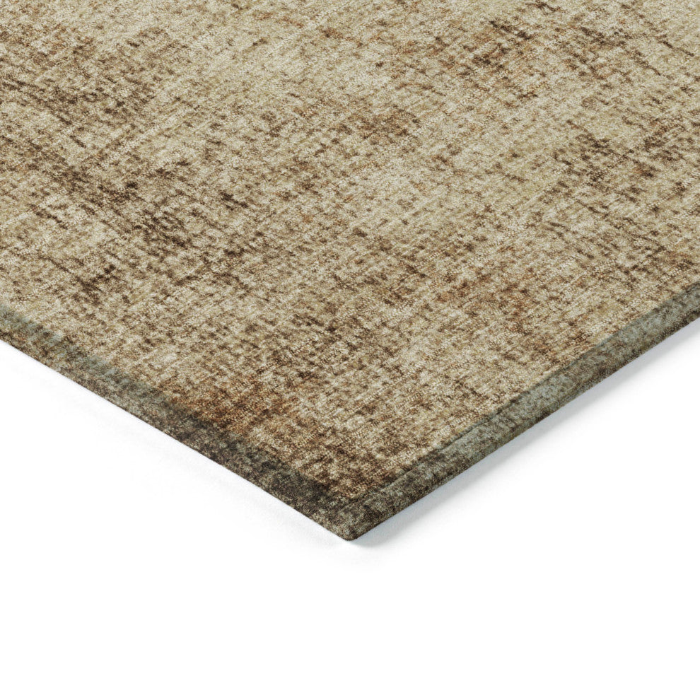 Machine Washable Indoor/Outdoor Chantille ACN1903 Beige 8' x 8' Round Rug