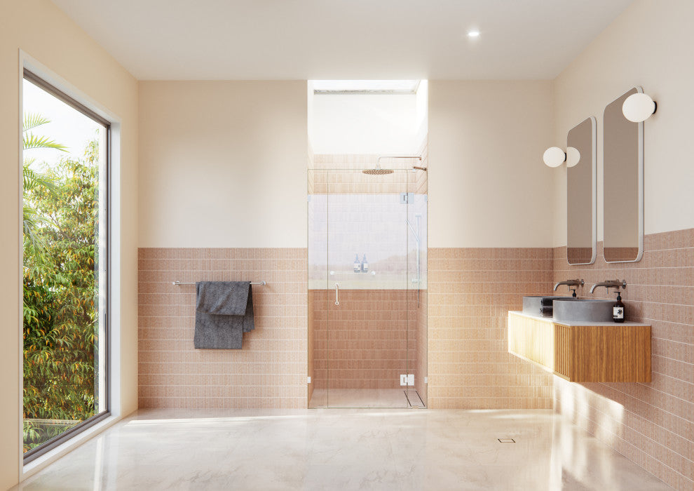 42"Wx78"H Frameless 3 Panel Inline Shower Door, Brushed Nickel