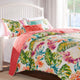 Greenland Home Fashions Tropics Quilt and Pillow Sham Set, Coral Twin