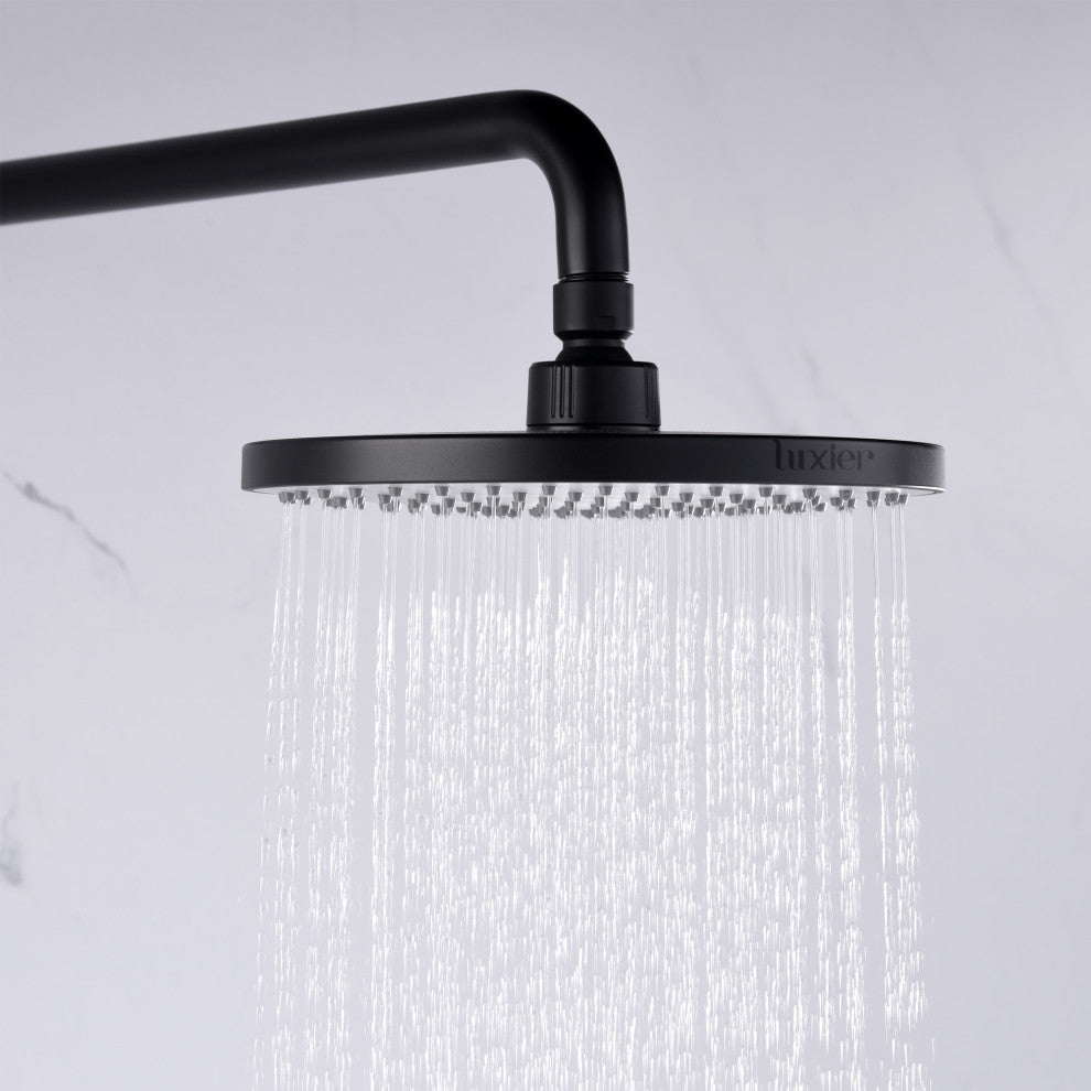 Luxier SS-B01-T Rainfall Shower Faucet Set, Matte Black