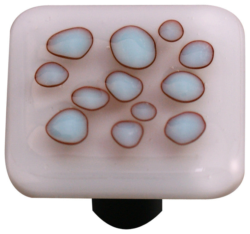 Art Glass Reactive Knob, Black Post, Reactive Clear Neo-Lavender