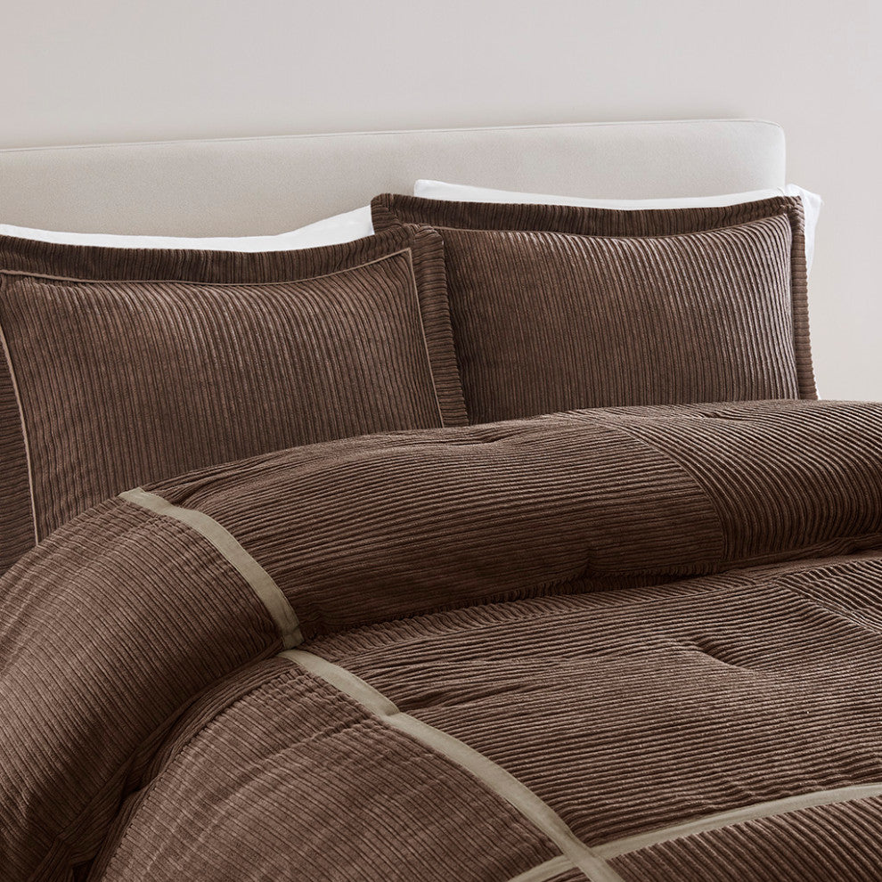 Madison Park Dallas 7 Piece Micro Corduroy Comforter Set