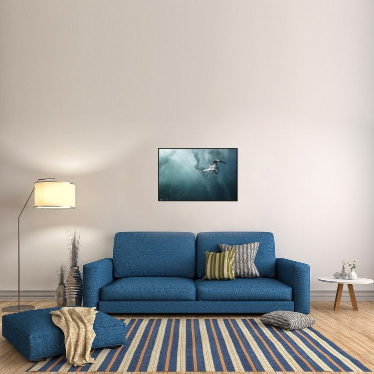 "Plunge Diver" Framed Canvas Giclee by Alexander Safonov, 37x25"