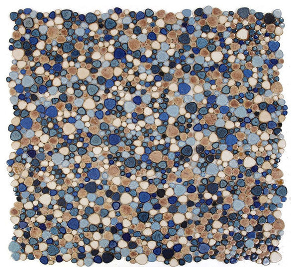 Mosaic Porcelain Tile Mancala Pebble Series - Seaworld - Pool Rated