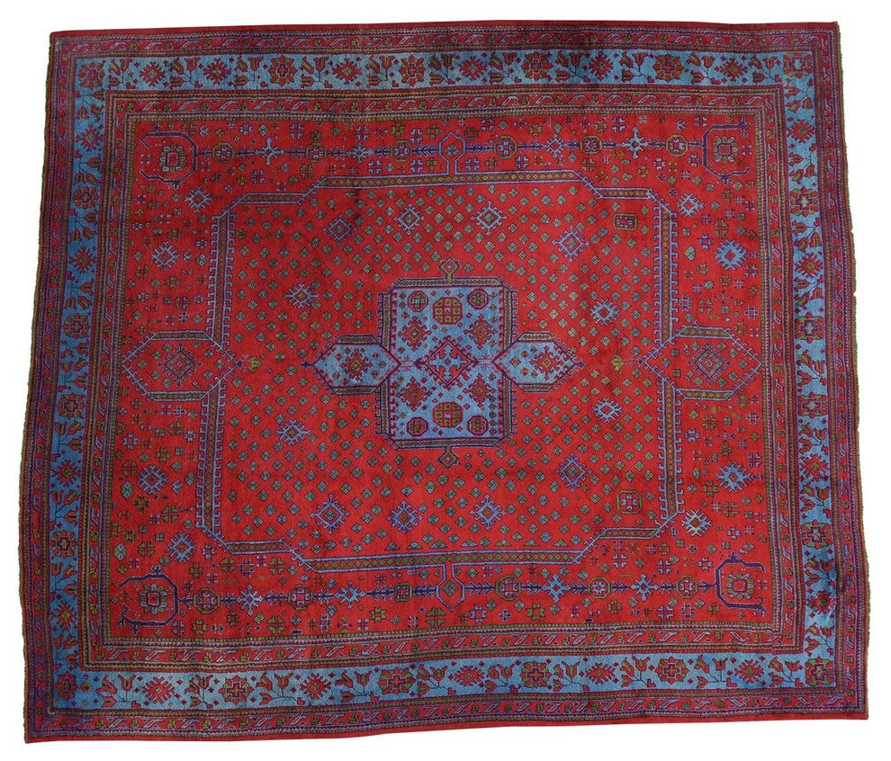 Consigned 16'8"x19'1" Antique Turkish Oushak Full Pile Mint Cond Oversize Rug