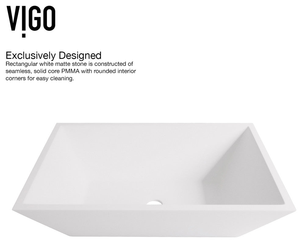 Vinca 18"L x 14"W MatteStone Vessel Sink and Sterling 11"H Faucet Set