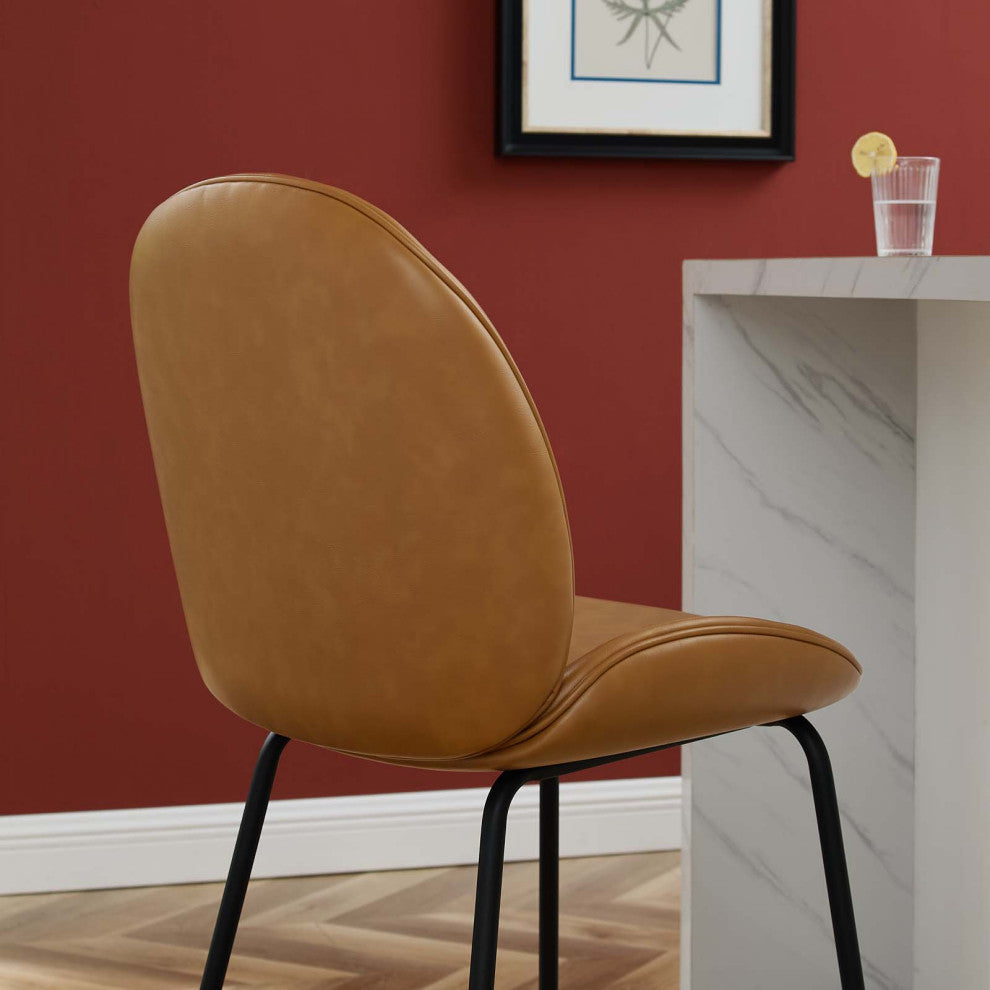 Counter Stool Chair, Faux Vegan Leather, Tan, Modern, Bar Cafe Bistro Restaurant