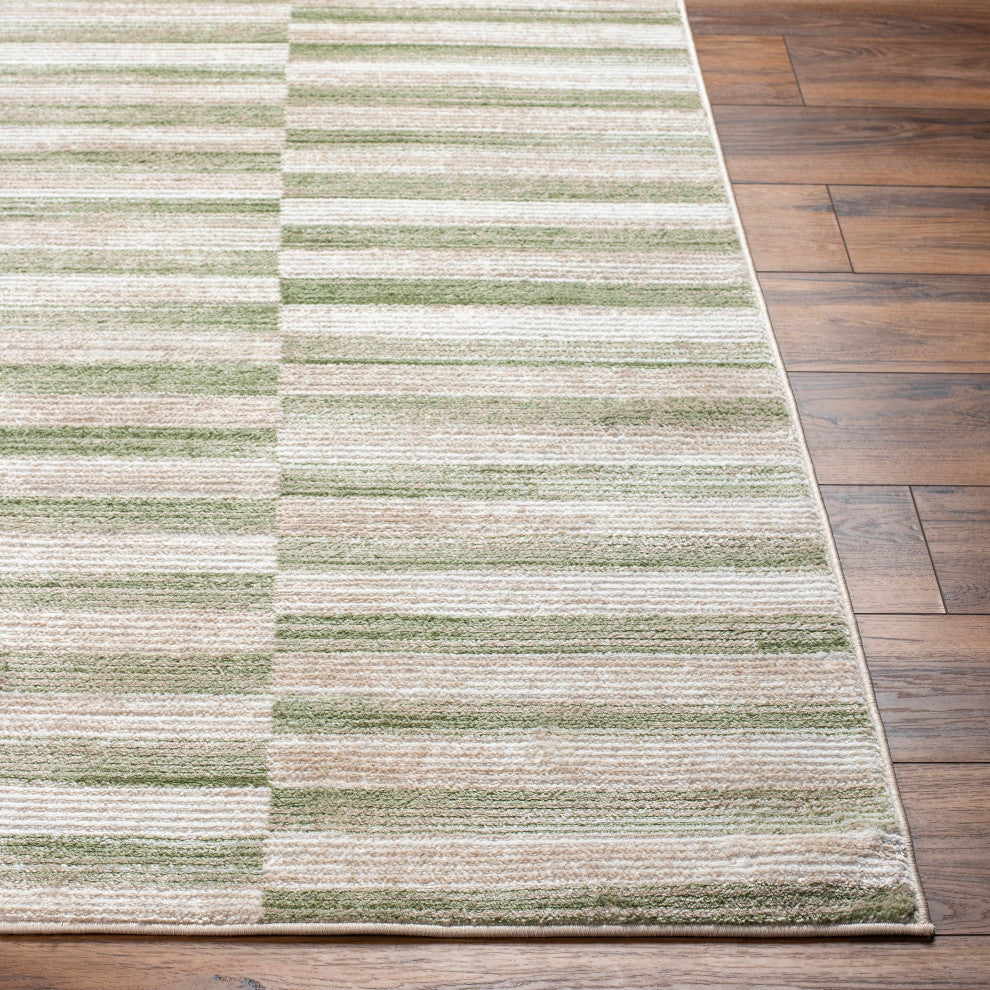 Surya San Francisco SFO-2320 Machine Woven Area Rug, Ivory, 5'3" x 7'