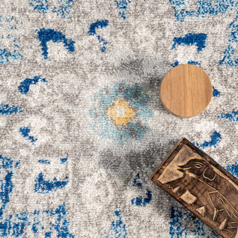 Nuloom Withered Bloom In Bouquet Area Rug, Blue 6'7"x9'