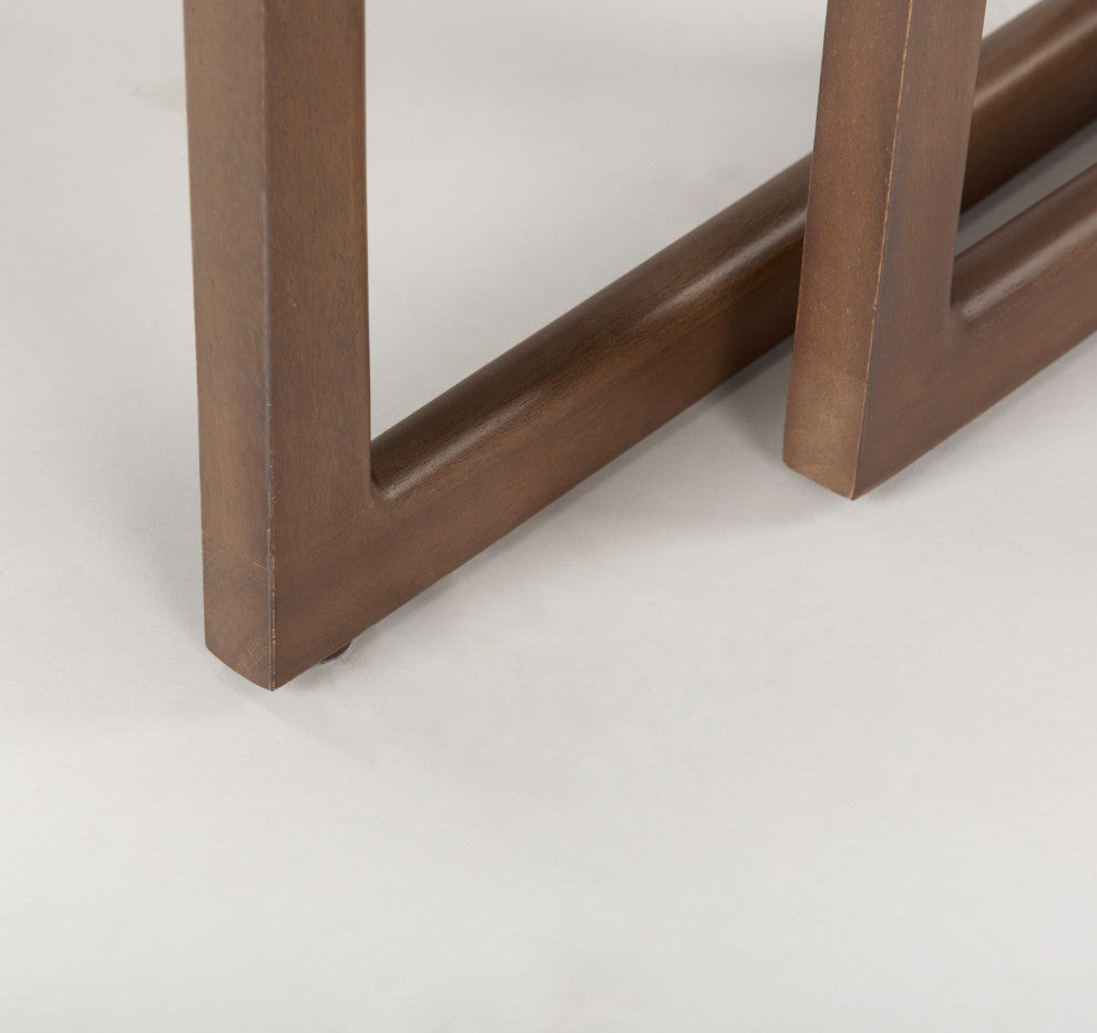 Grier Medium Brown Solid Wood & Cane Nesting Accent Tables (Set of 2)