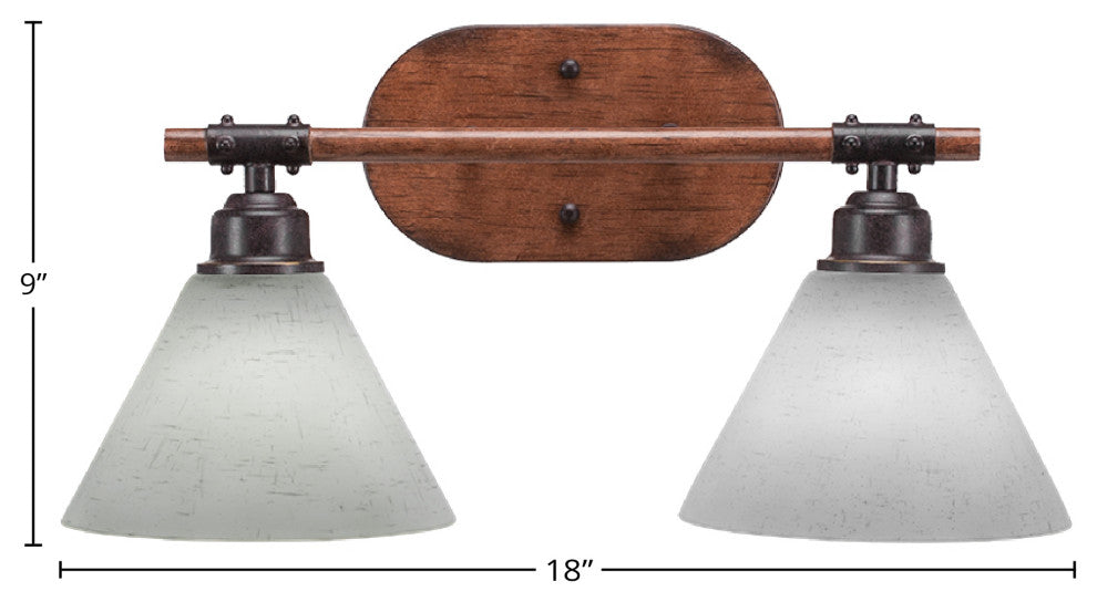 Blacksmith 2-Light Bath Bar, White Muslin