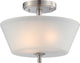 Contemporary Surrey 3-Light Semi-Flush, Brushed Nickel Finish