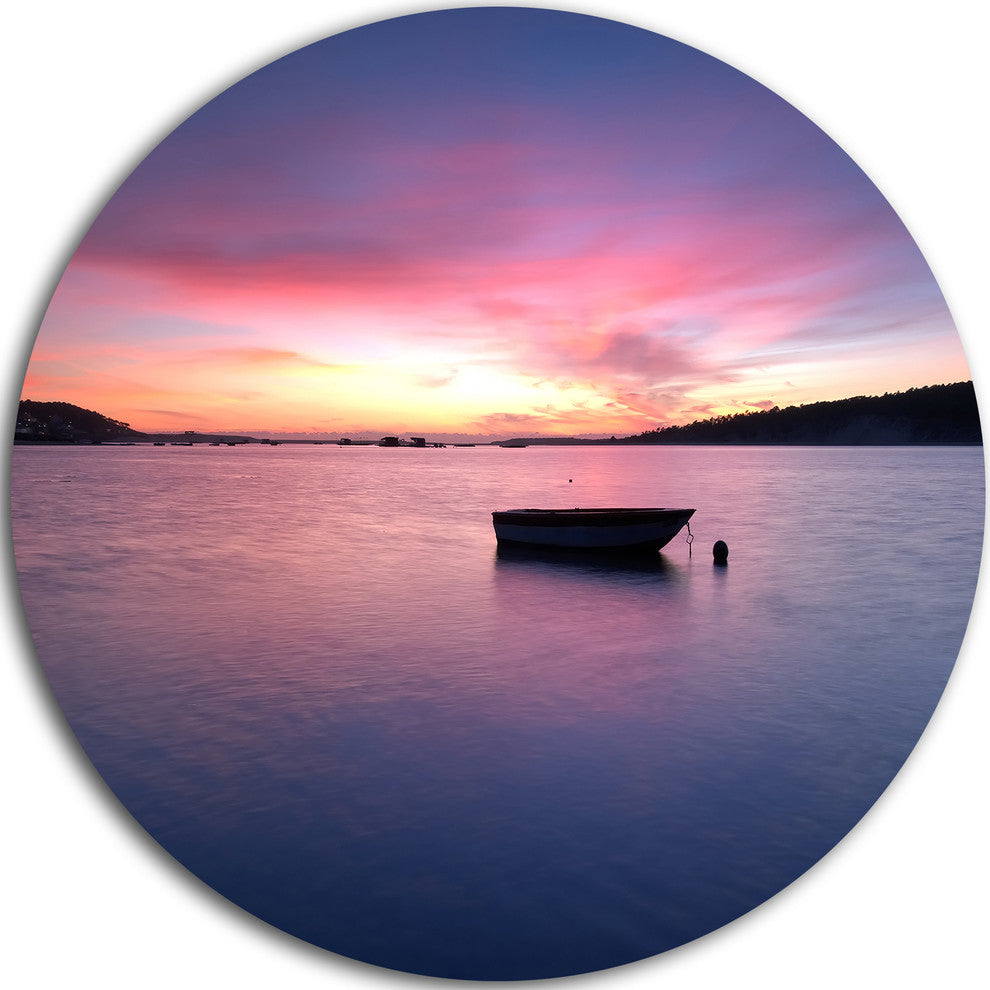 Lagoa De Albufeira Seascape Portugal, Seascape Round Wall Art, 23"