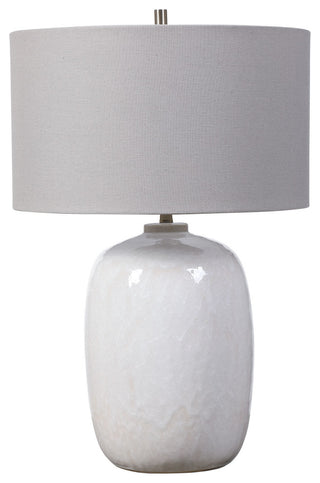 Uttermost Winterscape White Glaze Table Lamp