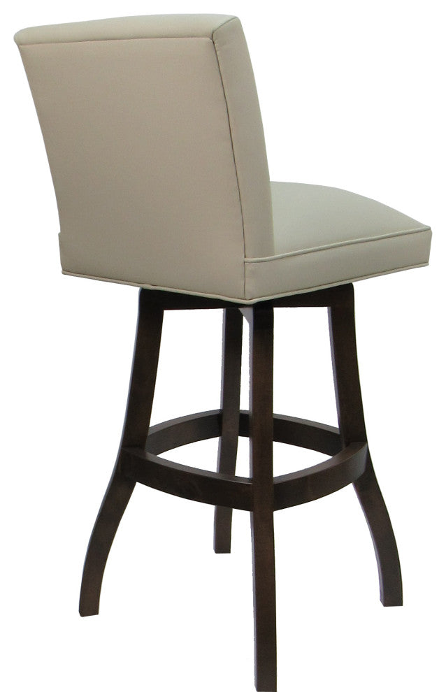 Swivel Wood Counter, Bar or Extra Tall Stool - Sommerville on S-Base, Ocean Beige Vinyl - Dark Walnut, 26"