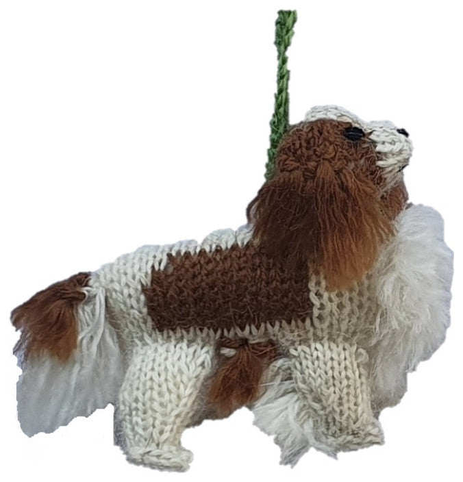 Hand-Knit Cavalier King Charles Christmas Ornament