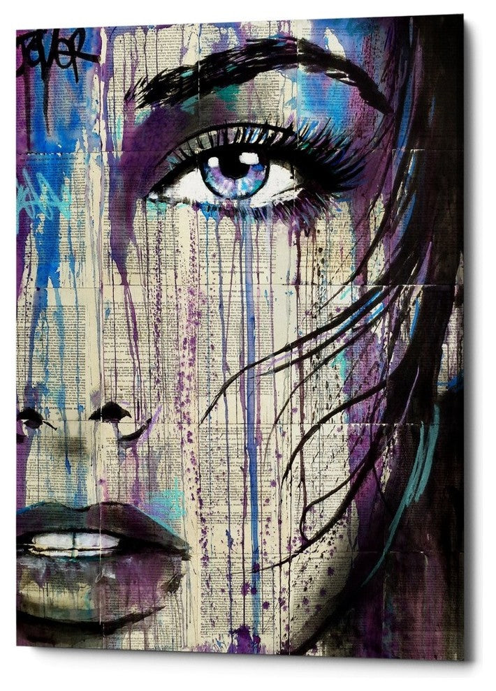 Epic Graffiti "Indigo Feeling" by Loui Jover, Giclee Canvas Wall Art, 12"x18"