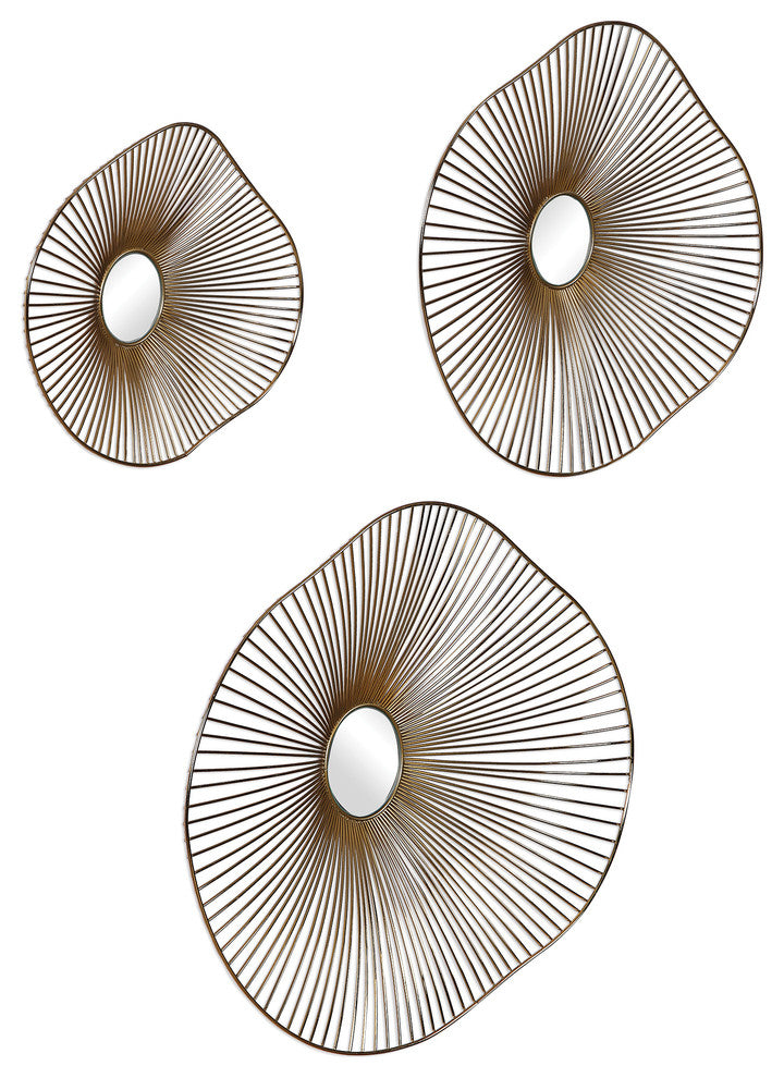 Avarie Gold Metal Wall Art, 3-Piece Set