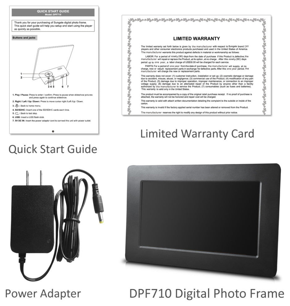 7" Pure Digital Photo Frame Model:DPF710