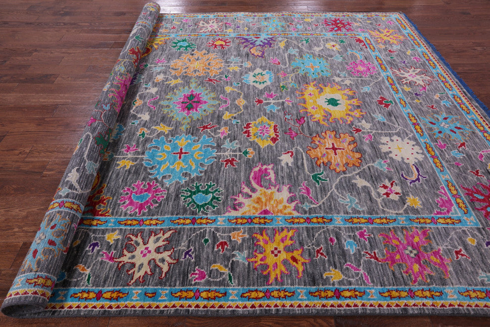 Turkish Oushak Hand-Knotted Wool Rug 9' 3" X 11' 11" - Q15703