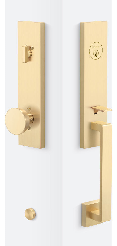 Turin Handleset, Satin Brass, Zermatt Interior Trim