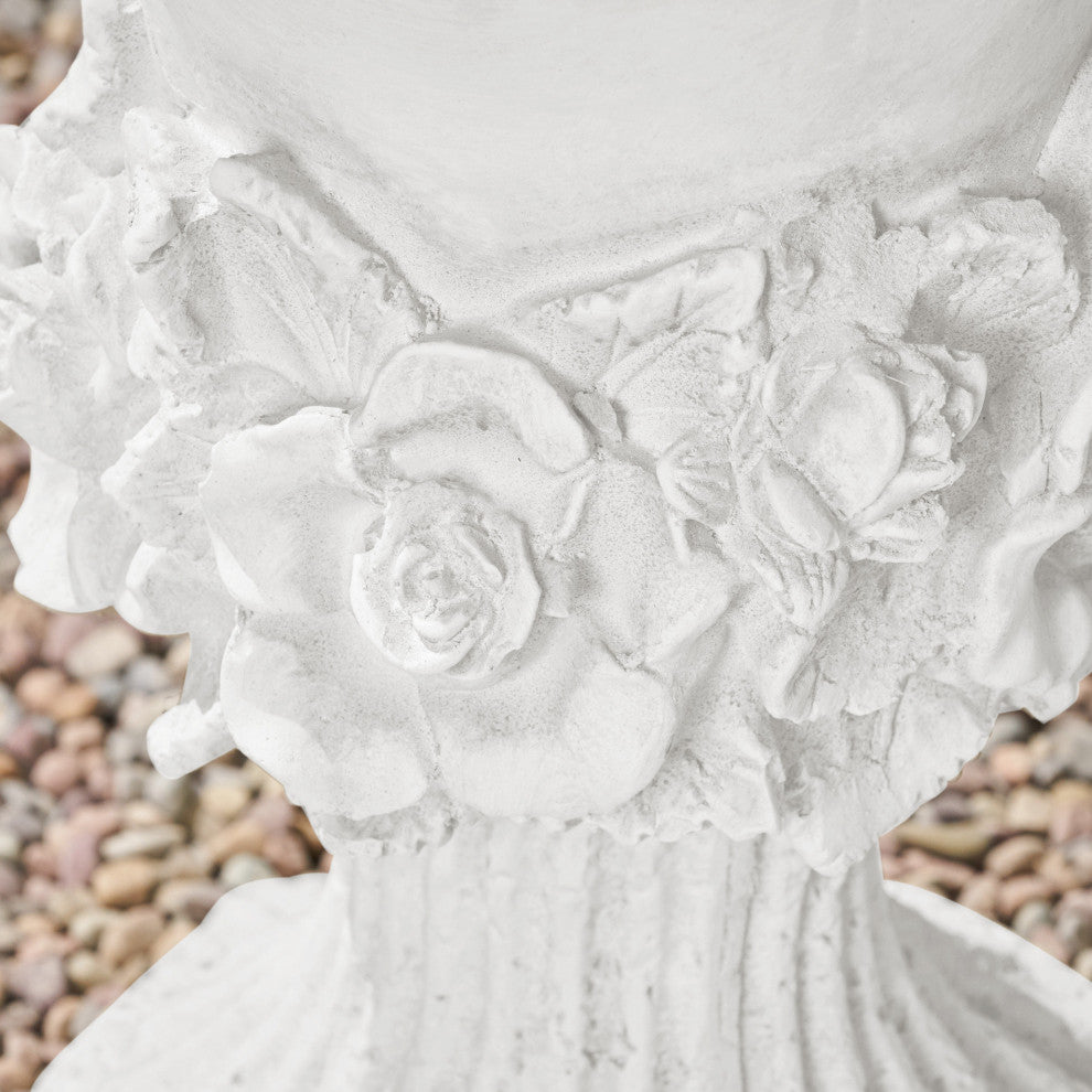 GDF Studio Michaelia Lightweight Concrete Chalice Garden Decorative Urn Planter, Antique White