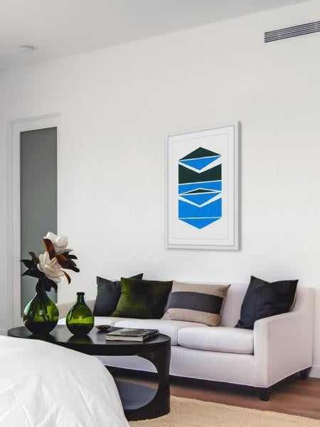 "Triangles on Triangles" Framed Painting Print, 30"x45"