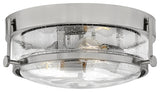 Hinkley Harper Medium Flush Mount, Brushed Nickel With Clear Seedy Glass