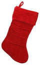 18" Traditional Solid Velvety Christmas Stocking, Red